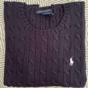Ralph Lauren Cable-Knit Cotton Short-Sleeve Sweater